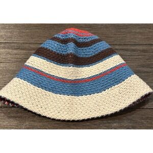 Urban Outfitters Kelly Striped Knit Bucket Hat Crochet Colorful Cotton GUC